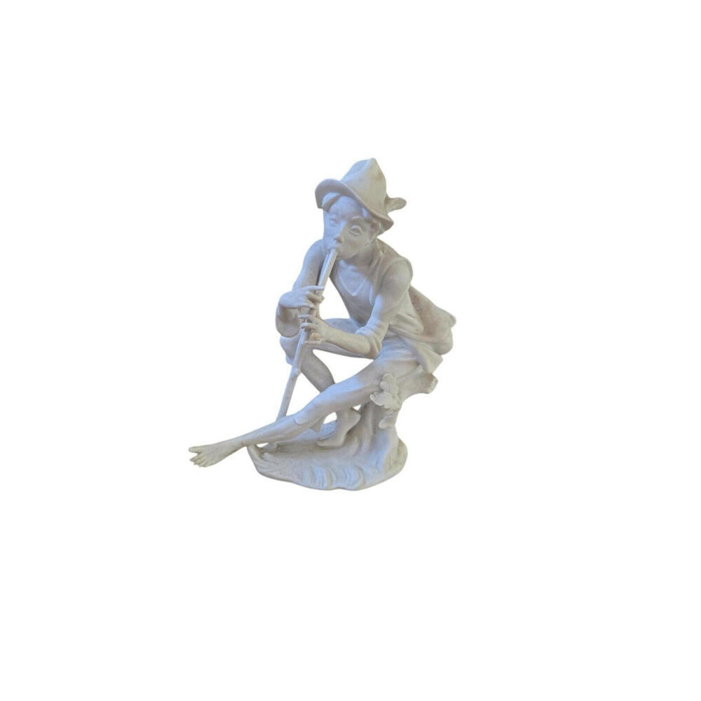 Vintage Kaiser White Bisque Shepherd Figurine Germany Old World Matte